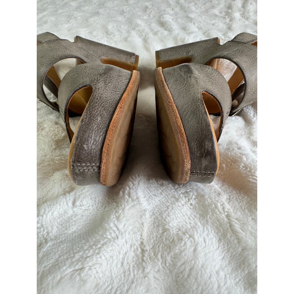 Kork-Ease San Carlos Leather Heeled Sandals Taupe Chunky Heel Boho Comfort - Picture 7 of 9